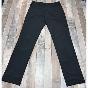 Banana Republic Performance Dress Pants Mens 32x34 Black Travel Stretch Flat